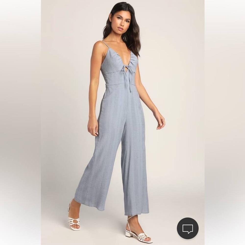 Lulu’s Periwinkle Wide-Leg Jumpsuit - Size S